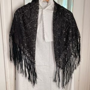 black lace veil mantilla scarf